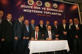 Türkiye Odalar Ve Borsalar Birliği (tobb) Başkanı Rifat Hisarcıklıoğlu, Düzce’de Yapılacak Olan 24 Derslikli Tobb Okulunun Protokolünü İmzalamak Üzere Düzce’ye Geldi.
