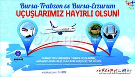 Büyükşehir Belediyesi’nin Teşebbüsüyle Bursa’dan Trabzon Ve Erzurum’a Tarifeli Uçuş Başlatan Anadojet’in İlk Seferleri Yarın Törenle Start Alıyor.