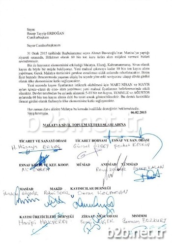 Başbakan Ahmet Davutoğlu’nun, Hükümetin Manisa’da Üzüm Alımı Yapacağı Müjdesinden Sonra, Malatya’daki Sivil Toplum Kuruluşları, Aynı Kapsama Kayısının Da Alınması Çağrısında Bulundu.